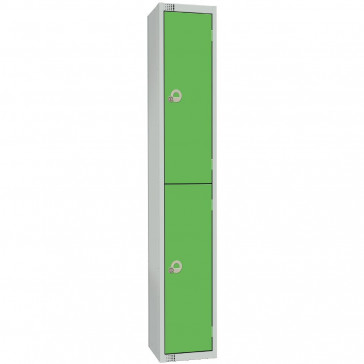Elite Two Door Camlock Locker with Sloping Top Green