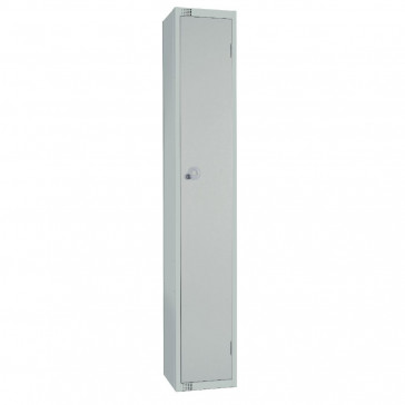 Elite Single Door Padlock Locker with Sloping Top Grey