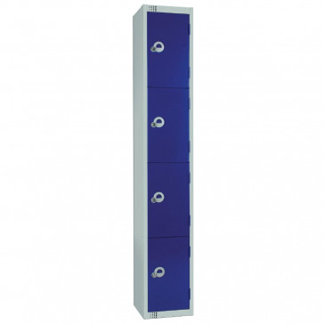 Elite Four Door Camlock Locker with Sloping Top Blue