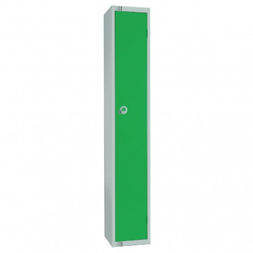 Elite Single Door Padlock Locker with Sloping Top Green