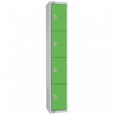 Elite Four Door Camlock Locker with Sloping Top Green