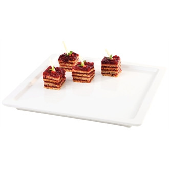 White Square 9" Melamine Tray