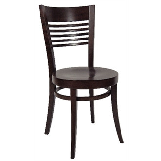 Wooden Pub Sidechair Slatted Back Walnut (Pack of 2)