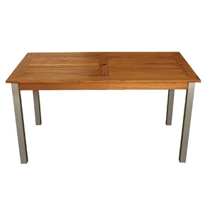 Bolero Wood and Aluminium Rectangular Table 1400mm