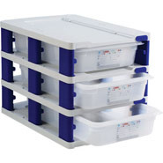 Tower Deep Food Trays, Tower GN 1/2. 3 deep food trays.