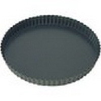 Matfer Non Stick Fluted Quiche Tin - Fixed Base, 24cm diameter.