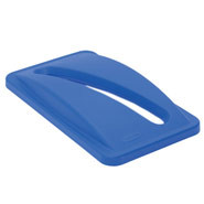 Blue Slim Jim Container Top, Slotted for paper.