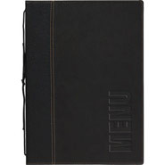 Contemporary Menu Holder - A4, Colour: Black. 1 Insert (4 pages).