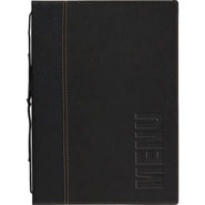 Contemporary Menu Holder - A4, Colour: Black. 1 Insert (4 pages).