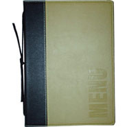 Contemporary Menu Holder - A5, Colour: Green. 1 Insert (4 pages).