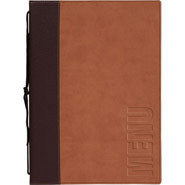 Contemporary Menu Holder - A4, Colour: Light Brown. 1 Insert (4 pages).