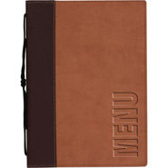 Contemporary Menu Holder - A5, Colour: Light Brown. 1 Insert (4 pages).