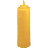 Squeeze Sauce Bottle, Yellow. 24oz capacity. Soft and flexible polyethylene.