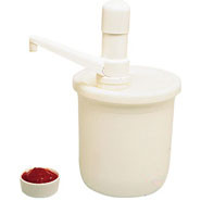 Sauce Pot With Pump, 2.5 litre capacity. Microwave and freezer proof.