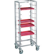 Self Clearing Trolley - Double, 20 tray capacity (trays not included).