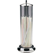 Straw Dispenser, Chrome and perspex finish. (Supplied empty).