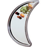 Half Moon Buffet Display Tray, Full Gastronorm GN1/1 size. Polished stainless steel.