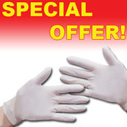 Opaque Latex Gloves, Size medium. 10 x dispenser pack of 100.