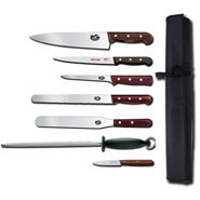 Victorinox Rosewood Knife Set With 25cm Chefs Knife and Wallet