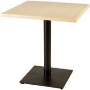 Light Beech Table - Black Base, 700mm square.