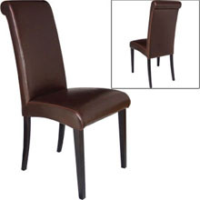 Bolero Leather Dining Chair, Dark Brown. Box quantity 8.