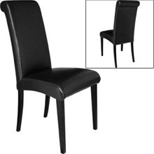 Bolero Leather Dining Chair, Black. Box quantity 2.
