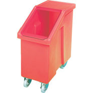 Mobile Ingredient Bin, Red. 65 litre capacity.