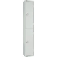 Two Door Locker, Mid grey colour door. 450mm deep. Cam lock.