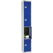 Four Door Locker, Blue colour door. 450mm deep. Cam lock.