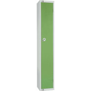 Single Door Locker, Green colour doors. 300mm deep. Padlock fitting.