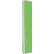 Two Door Locker, Green colour door. 450mm deep. Cam lock.