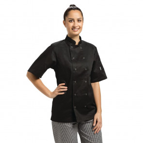 Whites Vegas Unisex Chefs Jacket Short Sleeve Black M