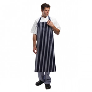 Whites Butchers Apron Navy Stripe Extra Large