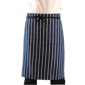 Whites Butchers Waist Apron Navy Stripe XL