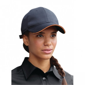 Colour by Chef Works Cool Vent Baseball Cap Black with Orange