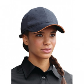 Colour by Chef Works Cool Vent Baseball Cap Black with Orange