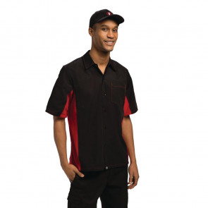 Colour By Chef Works Unisex Contrast Shirt Black and Red L