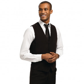 Mens Waistcoat Black with Black Buttons Size L