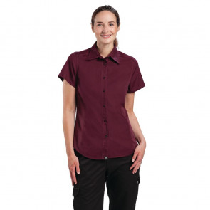 Chef Works Womens Merlot Cool Vent Chef Shirt 2XL