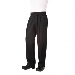 Chef Works Unisex Basic Baggy Zip Fly Chefs Trousers Black S