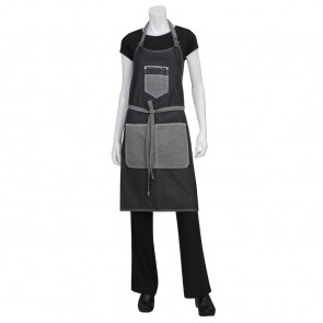 Chef Works Urban Bronx Bib Apron with Scoop Neck Black