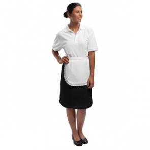 Whites Waitress Apron With Trim