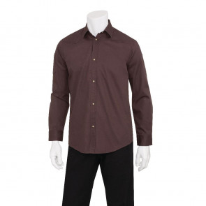 Chef Works Urban Mens Fremont Denim Shirt Brown L