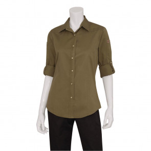 Chef Works Womens Fremont Denim Shirt Green L