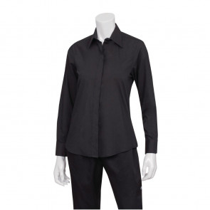 Uniform Works Womens Long Sleeve Dress Shirt Black M