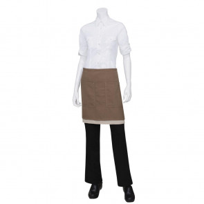 Chef Works Soho Wide Half Bistro Apron with Colour Block Camel Natural