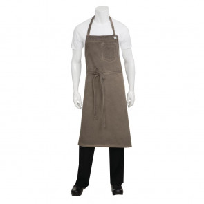 Chef Works Urban Dorset Antique Wide Chefs Bib Apron Earth Brown