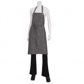 Chef Works Urban Corvallis Crosshatch Bib Apron Black and Steel Grey