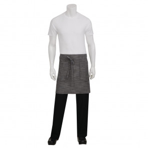 Chef Works Urban Corvallis Crosshatch Half Bistro Apron Black and Steel Grey