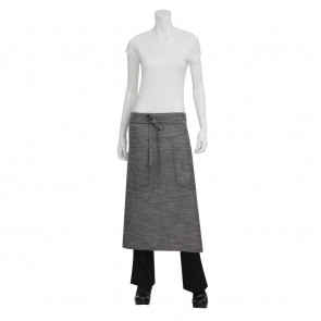 Chef Works Urban Corvallis Crosshatch Bistro Apron Black and Steel Grey